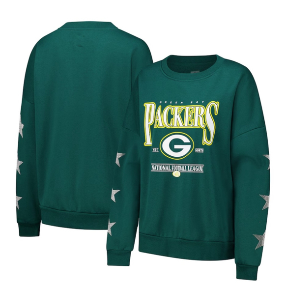 Women's XL Green Bay Packers Gameday Couture Rhinestone Star Sweatshirt JIT33 - Picture 1 of 7